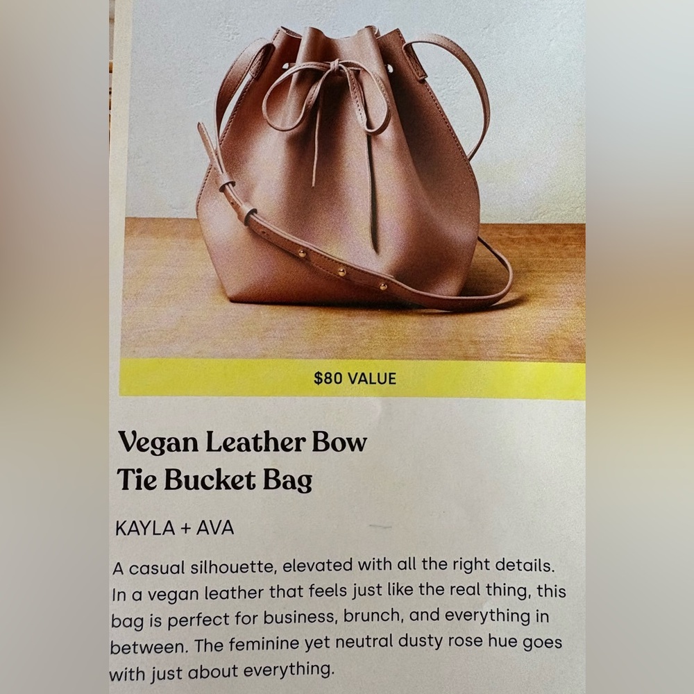 🆕Kayla + Ava Vegan Leather Bow Tie Bucket Bag